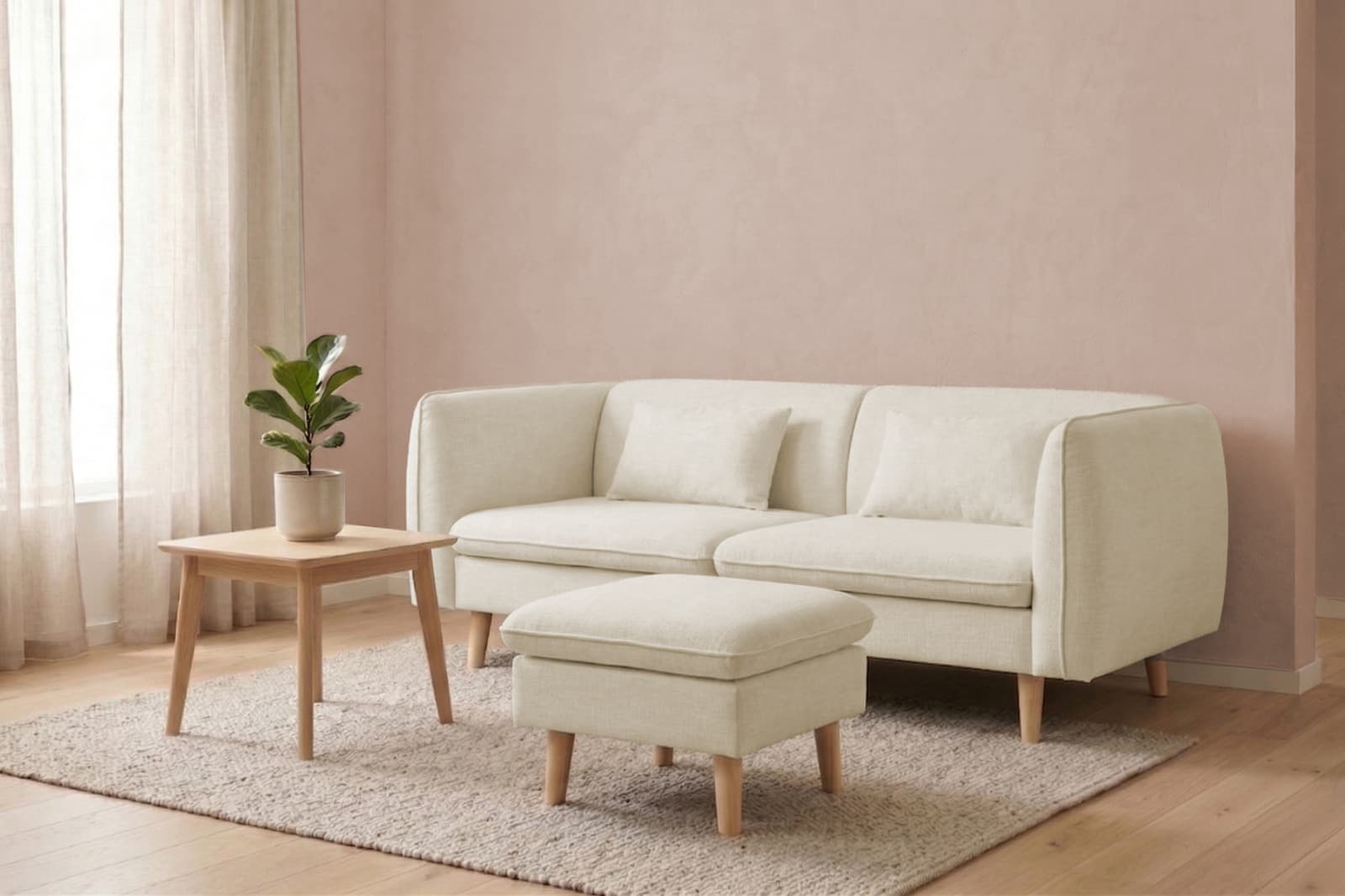 3 Seater Sofa + Stool (ML158)